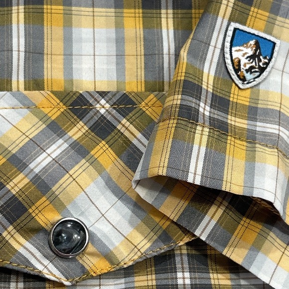 Kuhl Other - Kuhl Mountain Grown Snap Front Plaid‎ Shirt Sz Small Short Sleeve 100% Poly 🥾